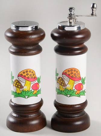 Merry Mushroom Wood Accent Salt & Pepper Mill