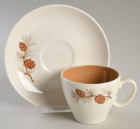 Mocha Pine Flat Cup & Saucer Set