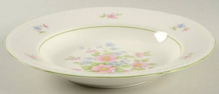 Moss Rose Large Rim Soup Bowl