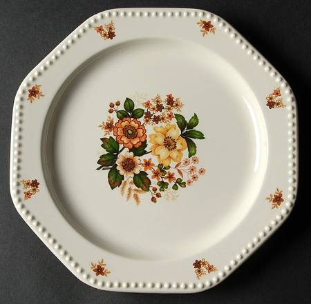 Octagon Bouquet Salad Plate