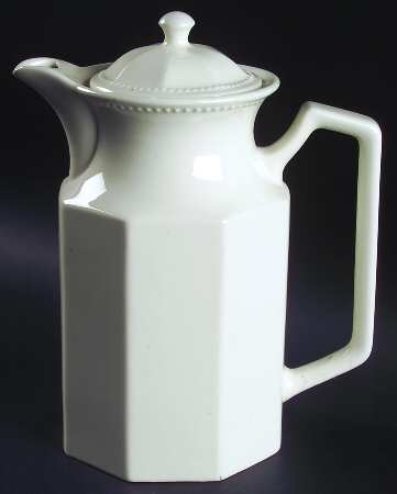 Octagon White Coffee Pot & Lid