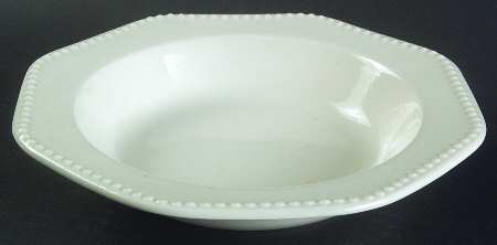 Octagon White Rim Soup Bowl by Sears