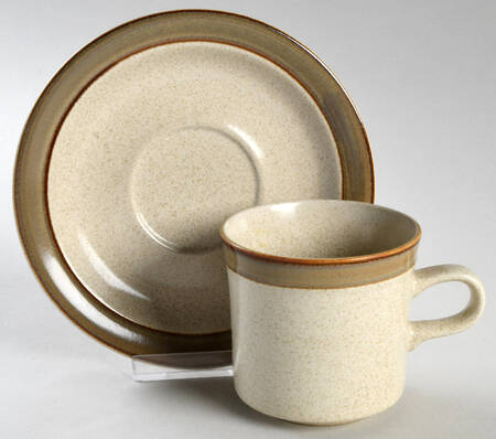 Sahara Tan Flat Cup & Saucer Set