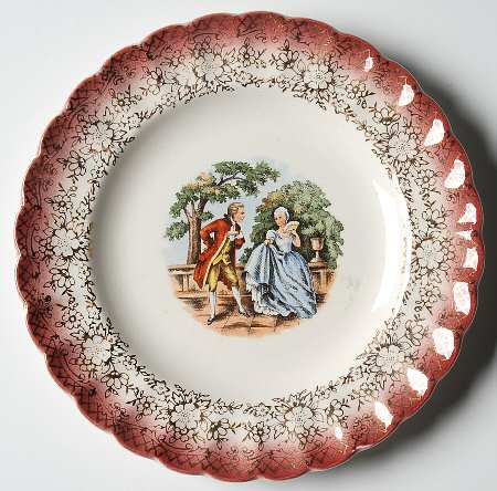 Chantilly Mandarin Maroon Bread & Butter Plate