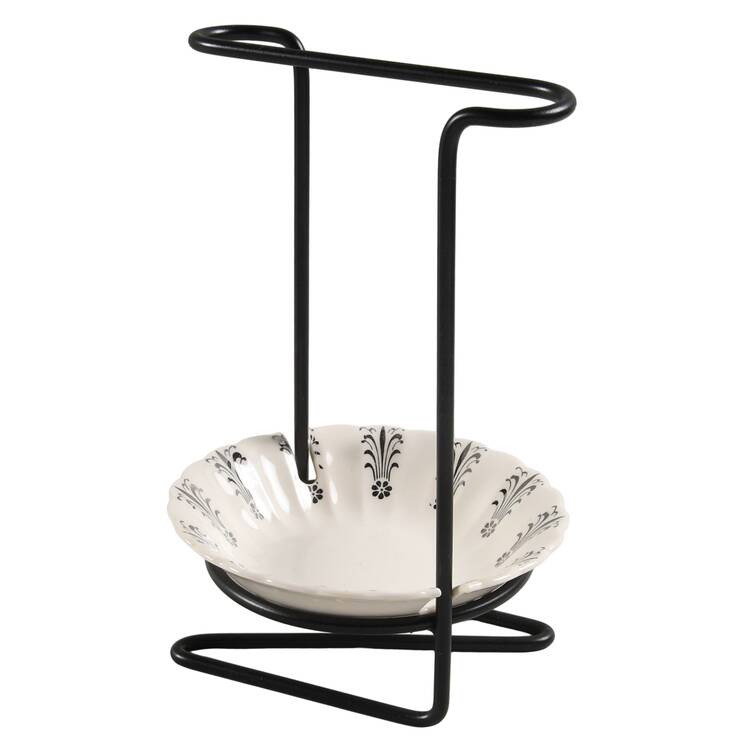 Iowa Platinum 8"-8 1/4" Salad Serving Set/Utensil Holder  HC