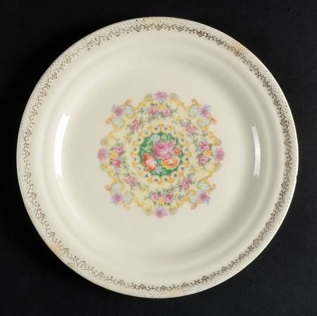 Melody (Smooth, Gold Dots On Rim) Salad Plate