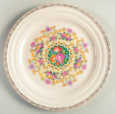 Melody (Smooth, Gold Dots On Rim) Luncheon Plate