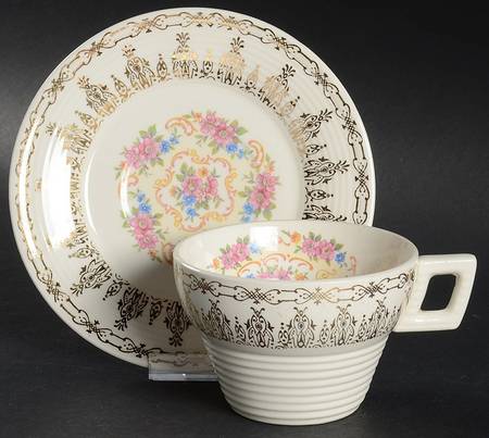 Rose Bower Flat Cup & Saucer Set
