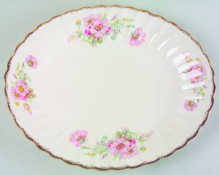 Wild Rose 15" Oval Serving Platter