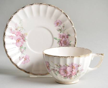 Wild Rose Footed Cup & Saucer Set
