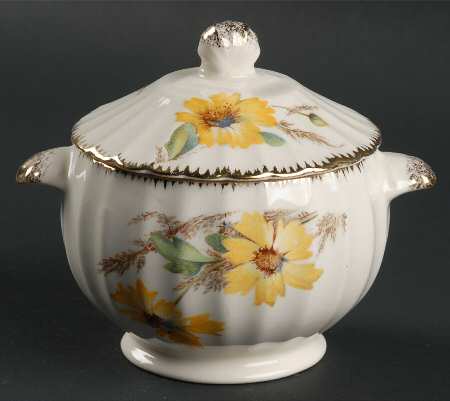 Yellow Daisy Sugar Bowl & Lid