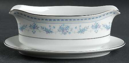 Blue Dawn Gravy Boat with Attached Underplate