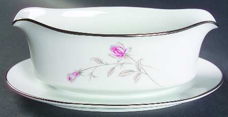 Lasting Rose Gravy Boat with Attached Underplate