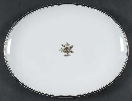 Midnight Rose 14" Oval Serving Platter