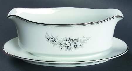 Sachiko (Platinum Ring) Gravy Boat with Attached Underplate
