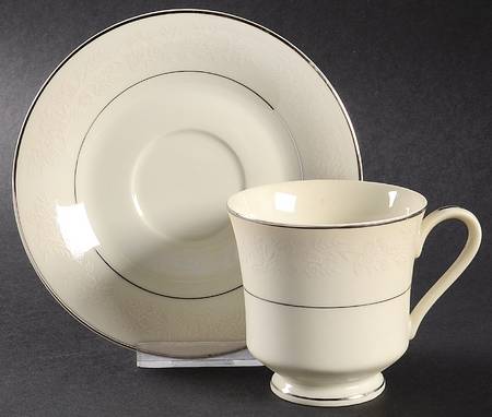 White Oak Footed Cup & Saucer Set