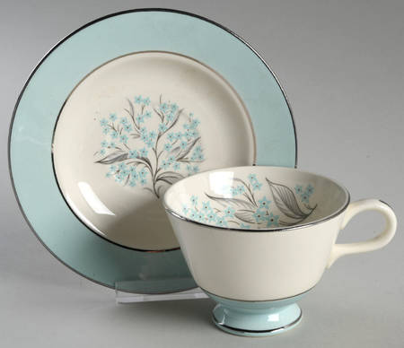 Blue Lace Footed Cup & Saucer Set