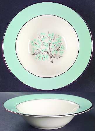 Blue Lace Rim Fruit/Dessert (Sauce) Bowl