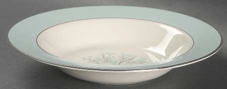 Blue Lace Rim Soup Bowl