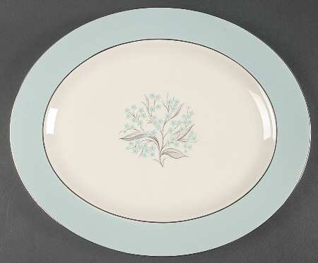 Blue Lace 13" Oval Serving Platter by Sevron