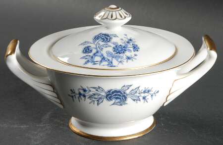 Blue Meissen Sugar Bowl & Lid