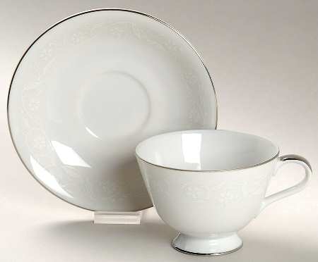 Bridal Lace Footed Demitasse Cup & Saucer Set