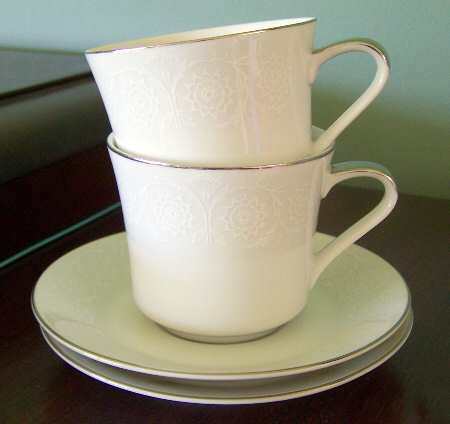 Bridal Lace Flat Demitasse Cup & Saucer Set