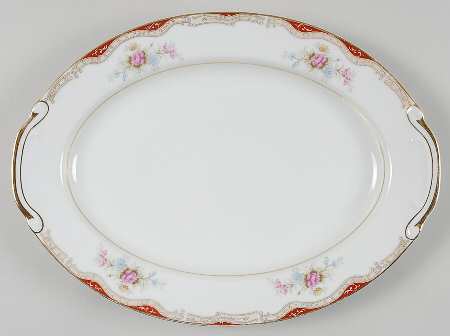 Burgundy 12" Oval Serving Platter