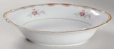 Burgundy 10" Oval Vegetable Bowl