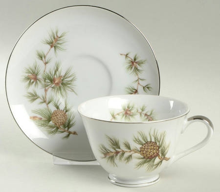 Cascade Pine Footed Cup & Saucer Set