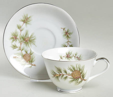 Cascade Pine Footed Cup & Saucer Set