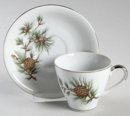Cascade Pine Flat Demitasse Cup & Saucer Set