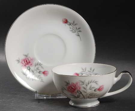 Carnation Footed Cup & Saucer Set