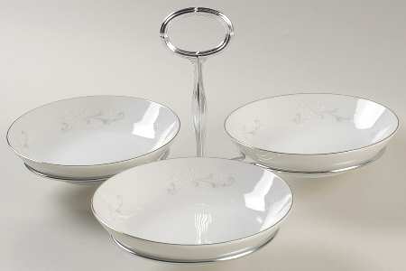 Claudia 7" x 12" 3-Part Relish & Metal Stand (FR) HC