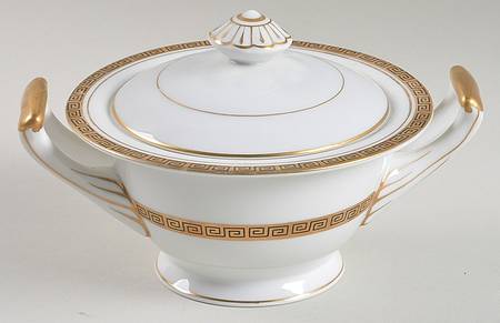 Golden Key Sugar Bowl & Lid