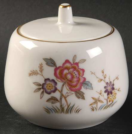 Oriental Peony Sugar Bowl & Lid