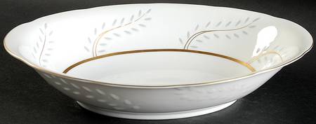 Pearl Rice (Scalloped Edge) 10" Oval Vegetable Bowl