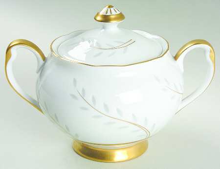 Pearl Rice (Scalloped Edge) Sugar Bowl & Lid