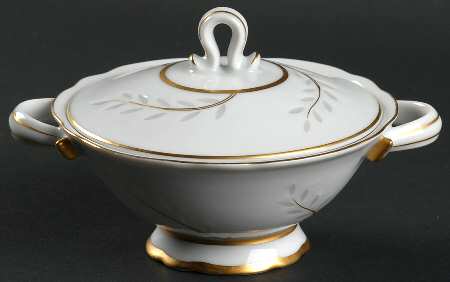 Pearl Rice (Scalloped Edge) Sugar Bowl & Lid