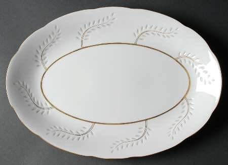 Pearl Rice (Scalloped Edge) 16" Oval Serving Platter