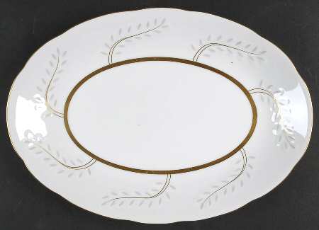 Pearl Rice (Scalloped Edge) 12" Oval Serving Platter