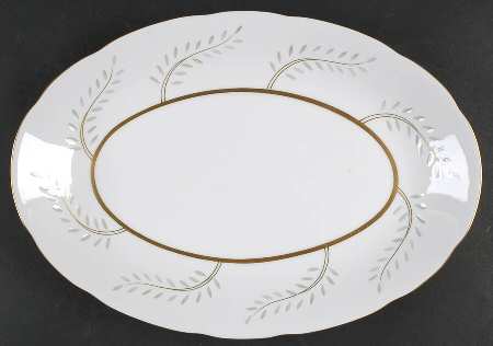Pearl Rice (Scalloped Edge) 14" Oval Serving Platter