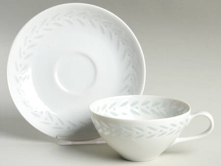 Pearl Rice (Smooth Edge) Flat Cup & Saucer Set