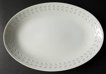 Pearl Rice (Smooth Edge) 14" Oval Serving Platter