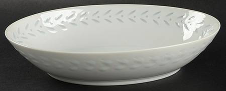 Pearl Rice (Smooth Edge) 10" Oval Vegetable Bowl