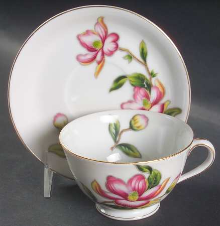 Peking Rose Footed Cup & Saucer Set