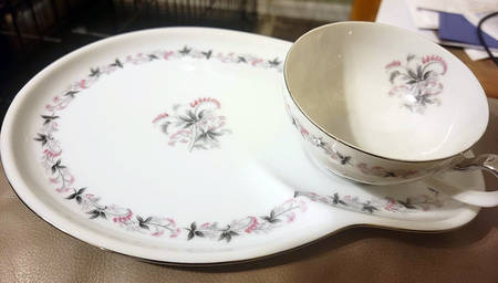 Pink Valley Snack Plate & Cup Set