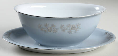 Silver Cone Gravy Boat with Attached Underplate