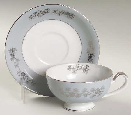 Silver Cone Footed Cup & Saucer Set