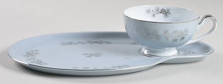 Silver Cone Snack Plate & Cup Set